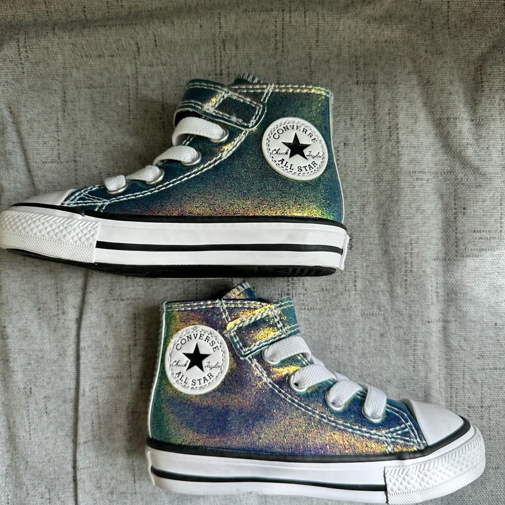 Converse Kids Iridescent Green High Top Sneakers
